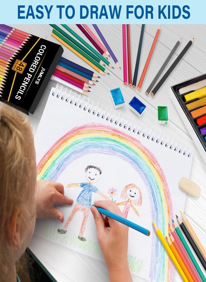 Jumlys 48 Pack Colored Pencils Set, Pre-sharpened Coloring Pencils for Kids Beginners, Colored Pencils for Adult Coloring Books, Ideal Art Supplies for Sketching, Coloring & Painting - Image 5